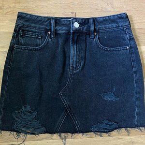 PacSun Ripped Black Denim Skirt